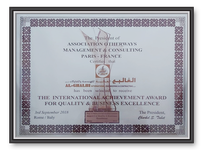 The International Achievement Award for Quality & Business Excellence - 3rd September 2018