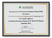 Completing Emergency Repair of 18'' KGP-CPP Pipeline - September 2015